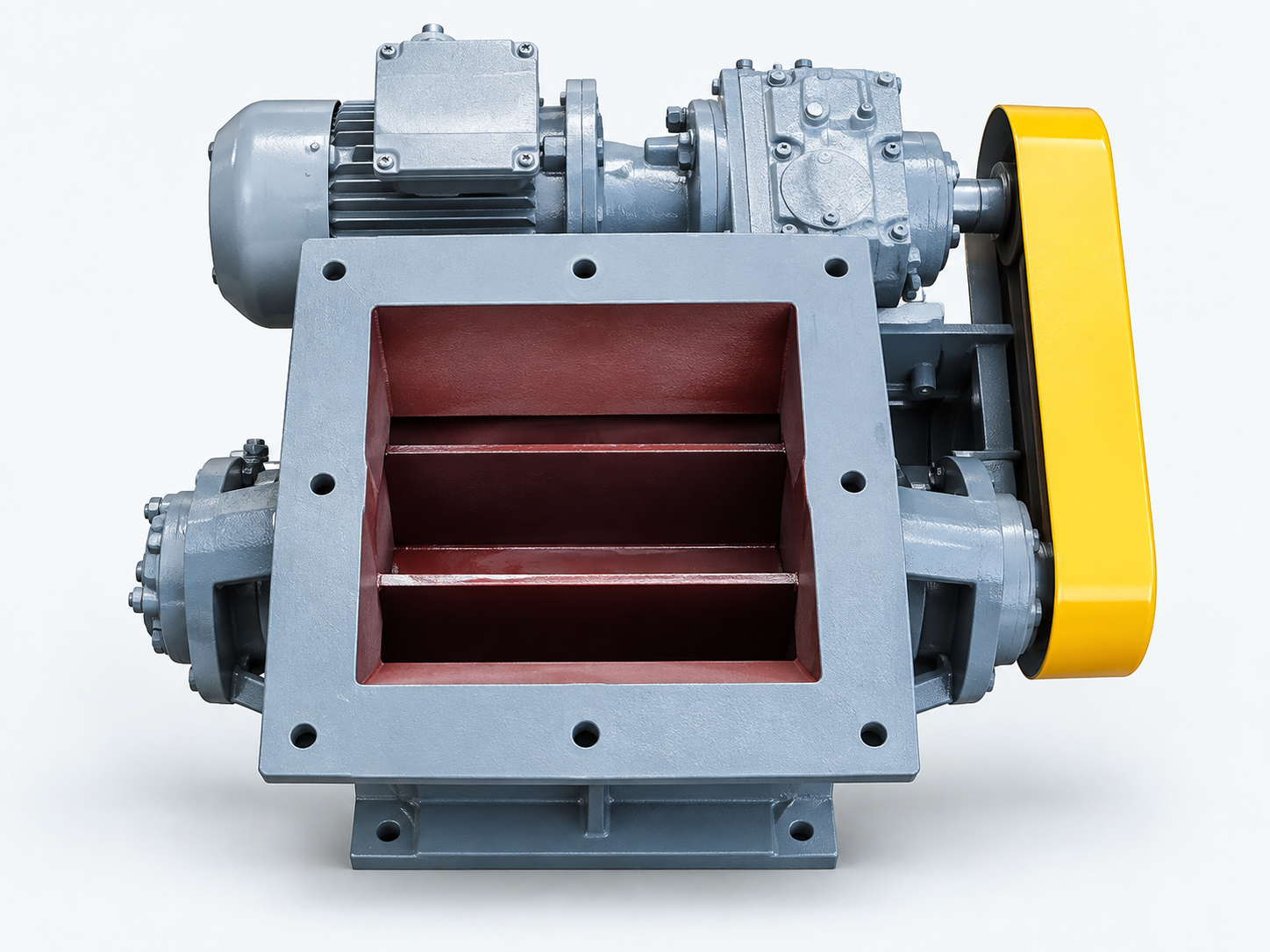 BZGFWF reinforced rotary valve with safety-yellow drive guard